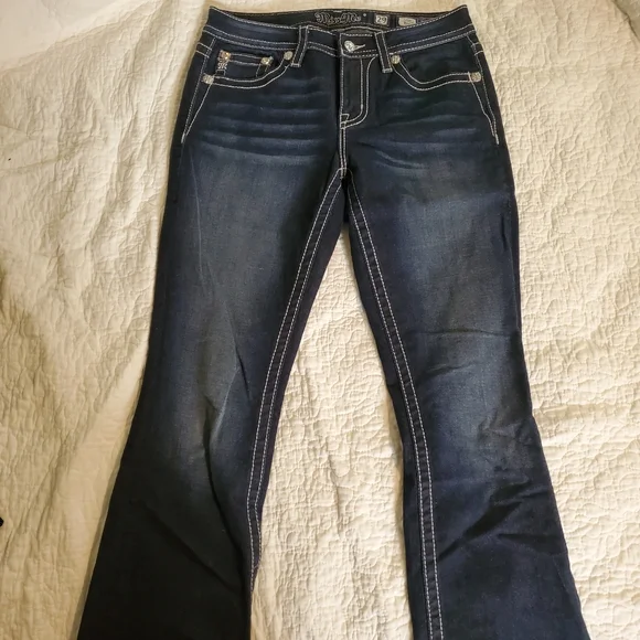 Miss Me Women's Dark Blue Boot Cut Jeans with Embellished Pockets - Picture 5 of 5